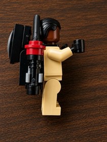 Lego Ghostbusters Dr. Winston Zeddemore Minifigure W.Z. 75827 With Proton Pack