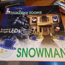 Holiday Icons Super Bright LED Snowman Light Outdoor Christmas Decor Tested