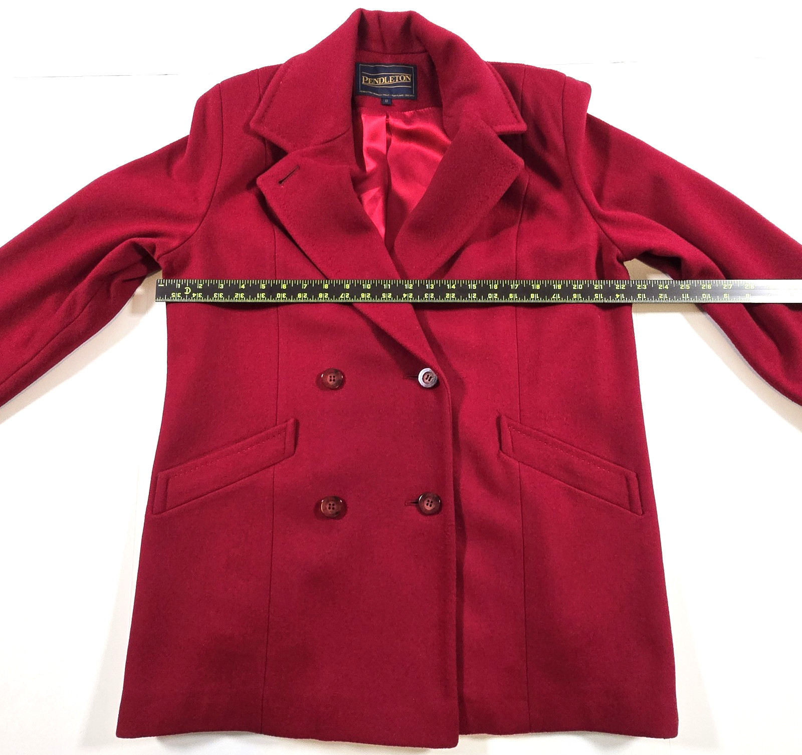 PENDLETON WOOL DOUBLE BREASTED PEA COAT WOMENS Sz… - image 11