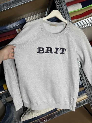 Burberry Brit Gray Sweatshirt Crewneck Pullover 100% Cotton Logo Unisex Fit - Picture 2 of 9