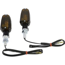 K&S Aluminum Body Marker Lights Oblong Black Satin Finish Smoke (25-8302BK)