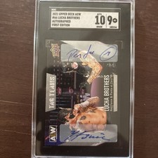 2021 AEW Bros Dual Auto Penta Fenix Upper Deck First Edition WWE Card SGC 9/10