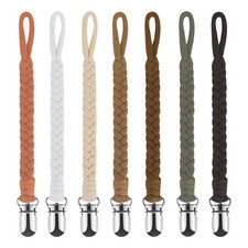 Boukipow Baby Schnullerclip, 7er Pack Halter Leine bunt