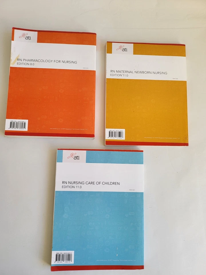 Lot Of 3 ATI RN Nursing Student Content Mastery Series Review Module Book Set Foto 2 de 4