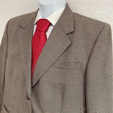 Brooks Brothers Sport Coat Blazer Mens 42R Brown Houndstooth Wool USA Business