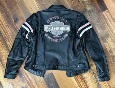 Harley-Davidson Women's Pink Label Miss Enthusiast Leather Motorcycle Jacket M