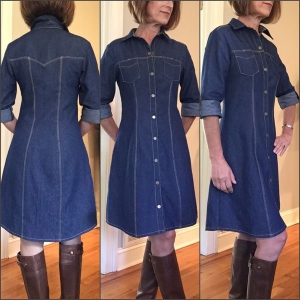Y2k vintage Supré 2000s does 60s vintage retro denim midi dress Boho Cowboy