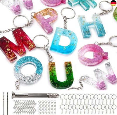 Mocoosy 134Pcs Silikon Alphabet Harzformen Kit-Letter & Number Epoxy