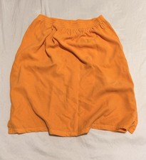 Vintage Tianello Orange Tencel Skirt Womens Medium Elastic Waist Made in USA Y2k