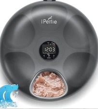 iPettie Donut 6 Meal Cordless Automatic Pet Feeder Dog Cat Huge Batt & Icepacks