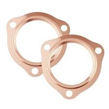 2PCS 2.5" ID Exhaust Gasket,Copper Header Gasket with 3 Bolt Holes for 2.5 inch