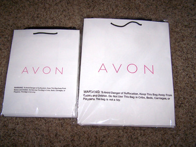 Package of 10 Avon Handle Product Gift Delivery Bags 10''x8'' and/or 12''x10''