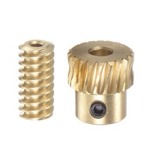 Brass Worm Gear Set Wheel Shaft 0.5 Modulus 20:1 Drive Gear Box Shaft