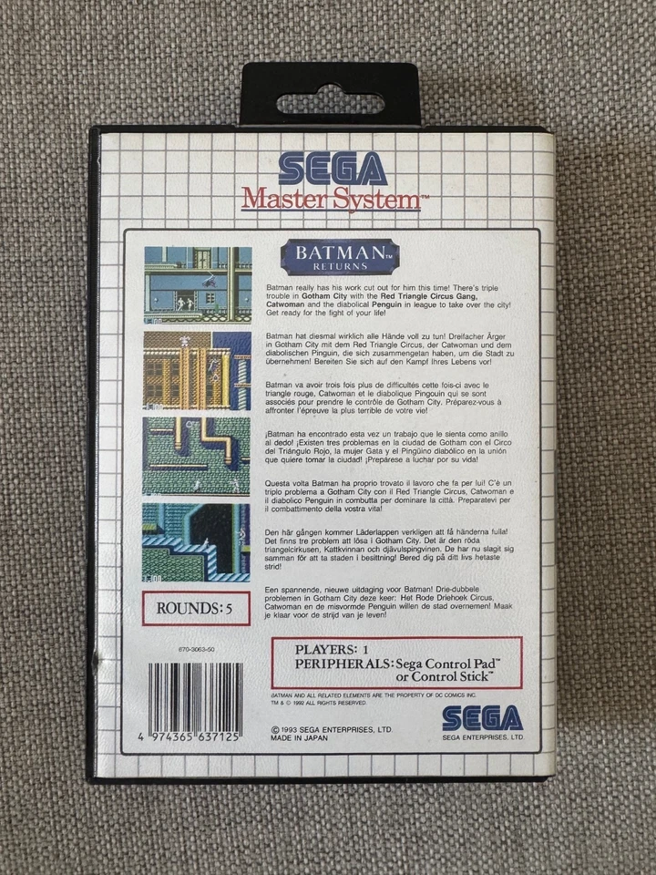 Master System BATMAN RETURNS Boxed & Complete Sega PAL REGION FREE (Works in US) - Image 2 of 3