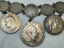Trachtenarmband, bestückt mit 10 historischen Münzen aus dem Deutschen Kaiserrei