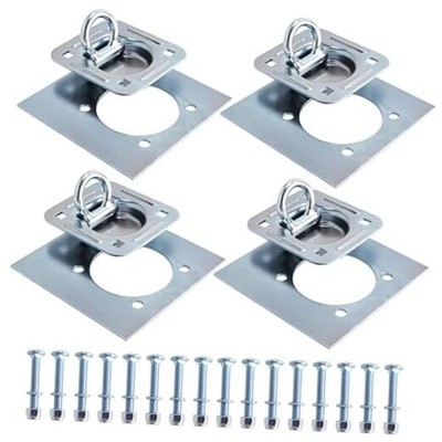 4 Pack Recessed D Rings Heavy Duty Tie Down Anchors  6,000 lb Capacity 