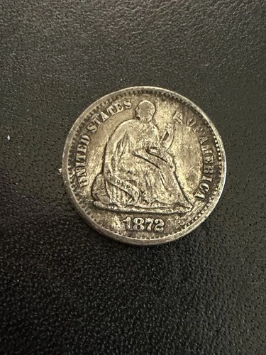 1872 S Above Bow Seated Liberty Half Dime VF/XF