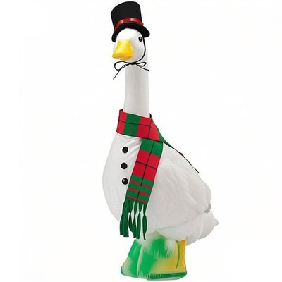 Porch Goose Outfits with Hat&scarf Christmas Snowman/Santa Custome for Lawn G...