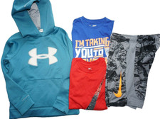 Youth Boys Lot 4 UNDER ARMOUR  NIKE Shorts, Hoodie  Shirts Youth Kids Sz S