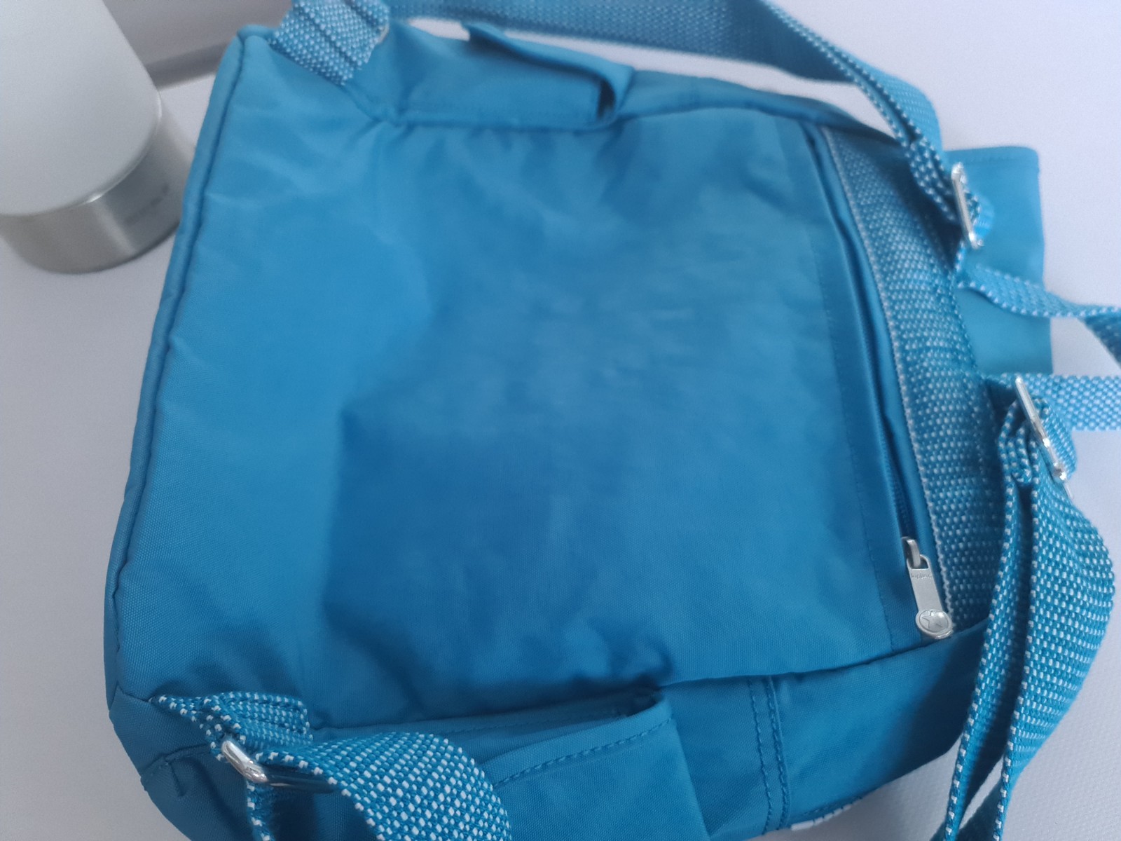 Kipling Blue Backpack with MICHELA Monkey Used Ex… - image 8