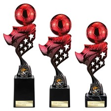 Innov8 Football Trophies Awards - Red/Black - 3 sizes - FREE Engraving