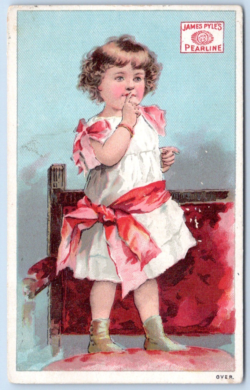 Victorian Trade Card James Pyles Pearline Soap Girl C223