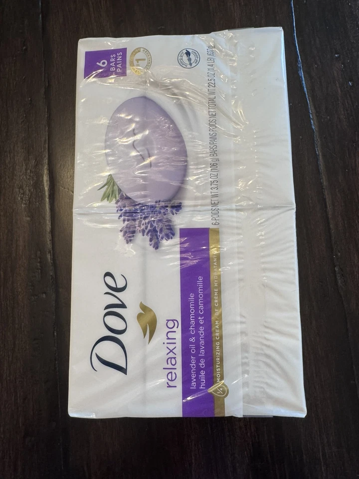 Dove Relaxing Beauty Bar Soap 6 pk Lavender Oil & Chamomile 3.75 oz Moisturizing - Image 3 of 4