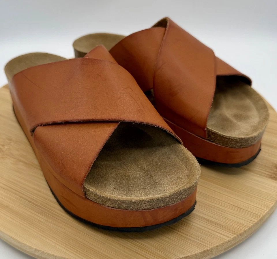 Sandalias Free People Sidelines plataforma plana marrón miel para mujer EU 37, US 7 Foto 2 de 4