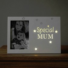 Image of Light Up Photo Frame Special Mum Mother's Day Gift Holds 6x4 Picture White Star