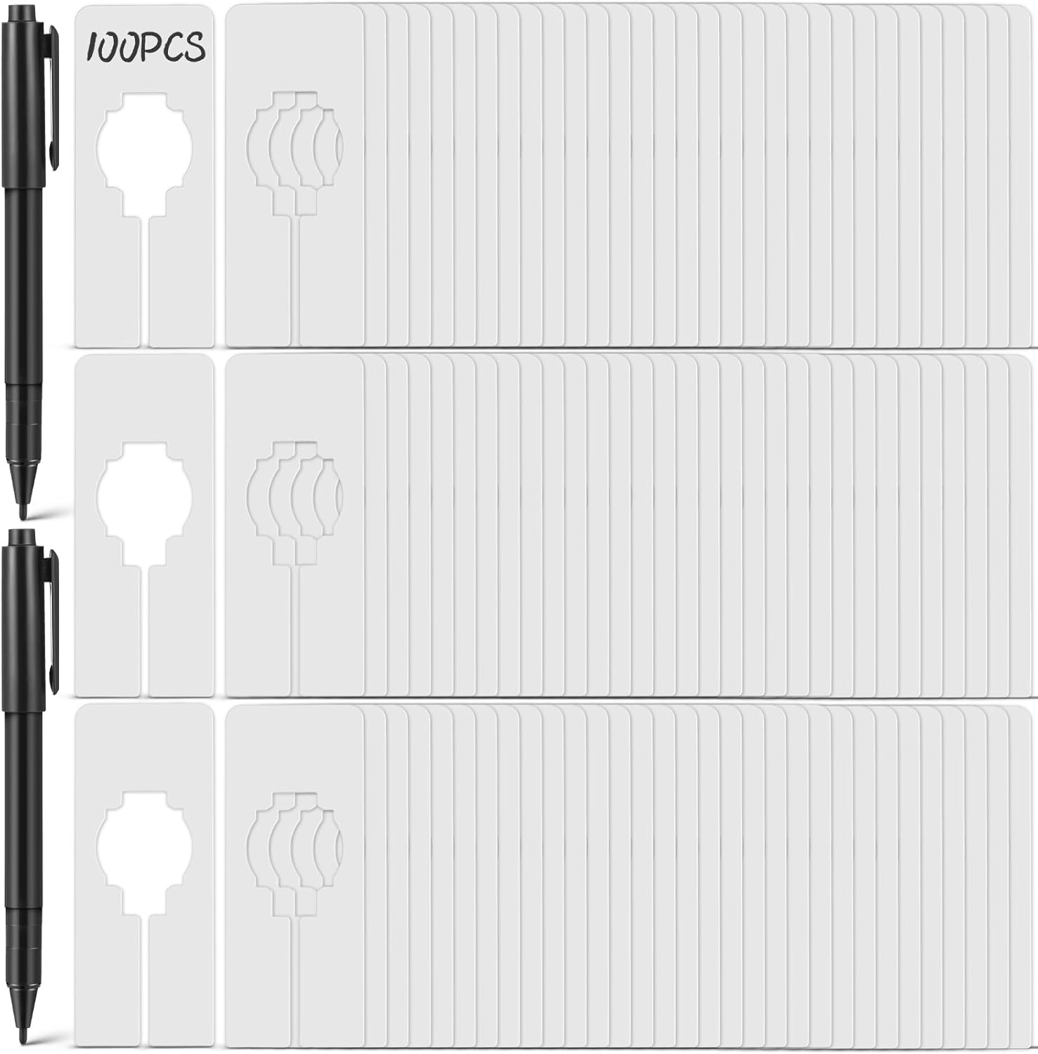 Blulu 50 Pack Closet Rack Dividers Rectangular with a Marker Pen White Clothing