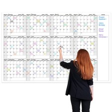 Large Dry Erase Calendar for Wall Yearly Wall Calendar Dry Erase, 37" x