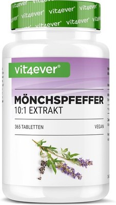 Mönchspfeffer 365 Tabletten, 20 mg Extrakt, hochdosiert, 100% vegan,ohne Zusätze