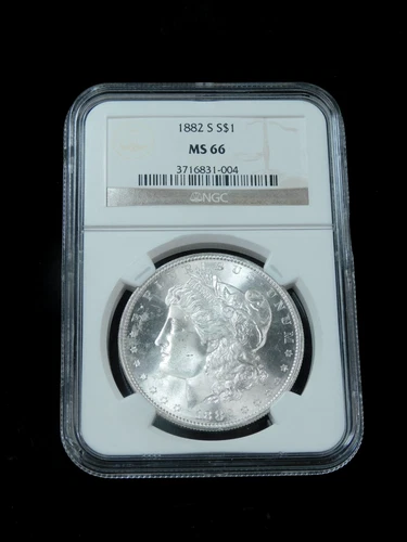 1882-S $1 Morgan Silver Dollar - NGC MS66