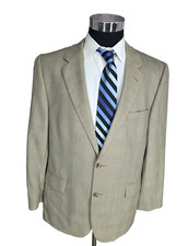 Jos A Bank Blazer Mens 44R Brown Sports Coat Jacket 2 Buttons Vent Wool Cashmere