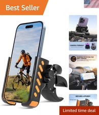 Bike Phone Holder, No Block Camera Motorcycle Phone Mount, Quick Release Sil