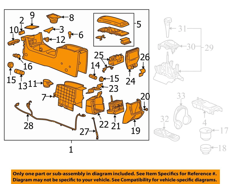 CONSOLA DE PISO CHEVY MALIBU 06-07 15232633 - NUEVA OEM Foto 3 de 4