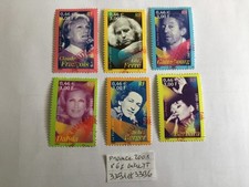 France 2001, lot de 6 timbres oblitérés différents entre YT3391 et 3396