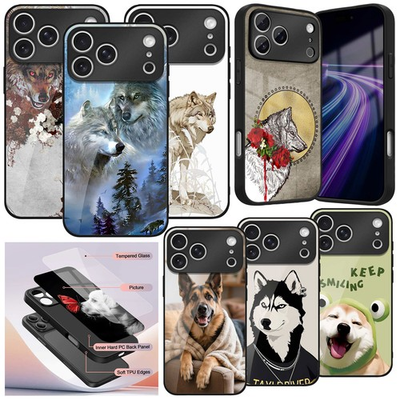 #ad #ad Animal Printed Phone Hard PC Glass Case For iPhone 17e 15 16 14 13 Pro Max Cover $14.89