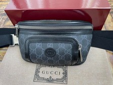 Gucci borsa cintura nera Supreme tela pelle logo GG MARSUPIO 682933 autentica