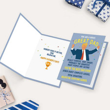 Funny Father's Day Card Gift for Dad from Daughter Son Kids, Hilarious Dad Ca...