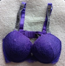 Victoria's Secret Purple Rhinestone Bombshell Add-2-Cups Push-Up Bra. 36C