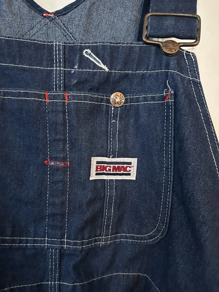 Mono vaquero vintage Big Mac lavado oscuro 31 entrepierna EE. UU. Foto 3 de 4