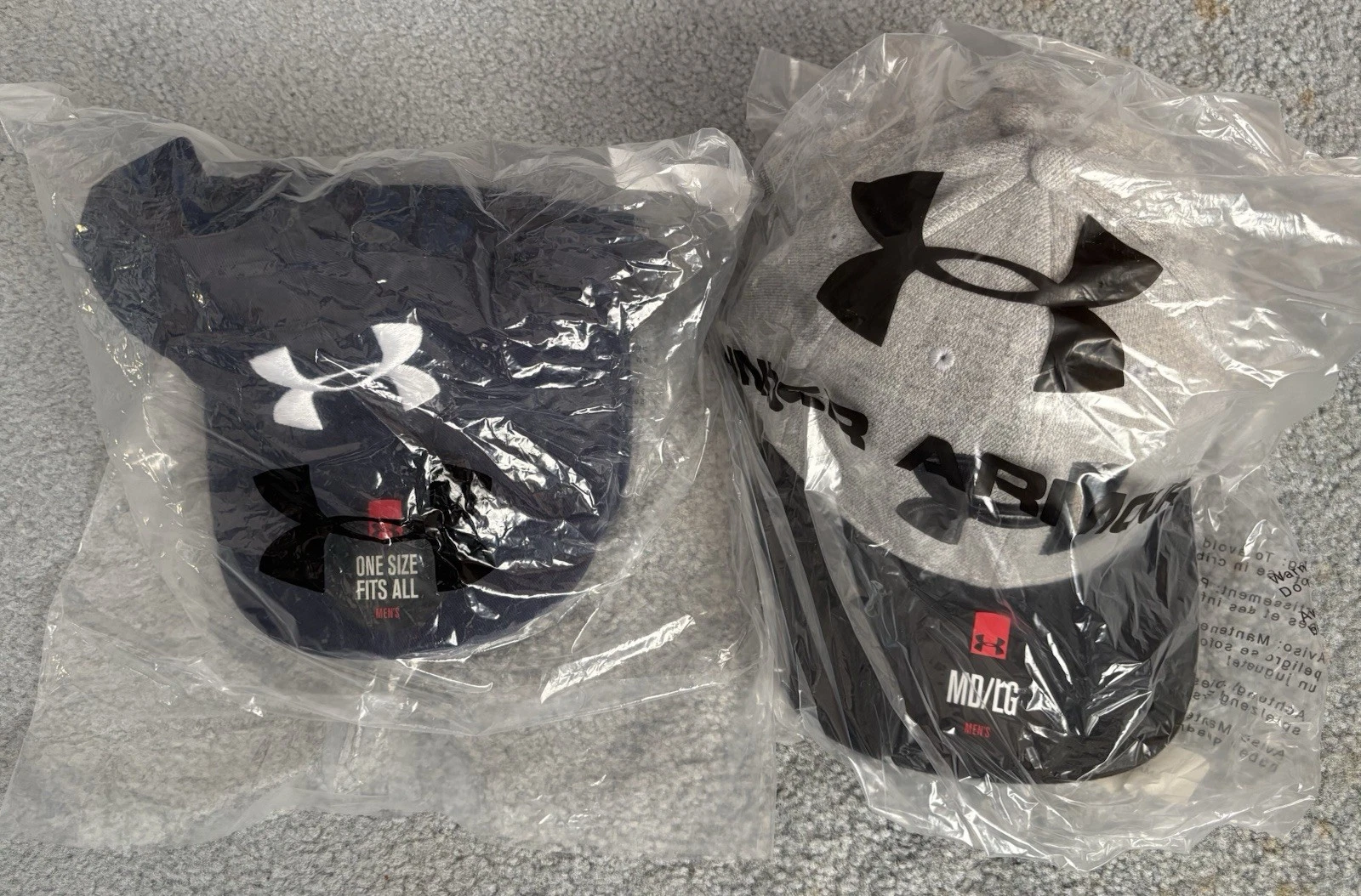 Lot of 6 men's Under Armour hats. 3 Gray - 3 Blue. New!!
Opens in a new window or tab
