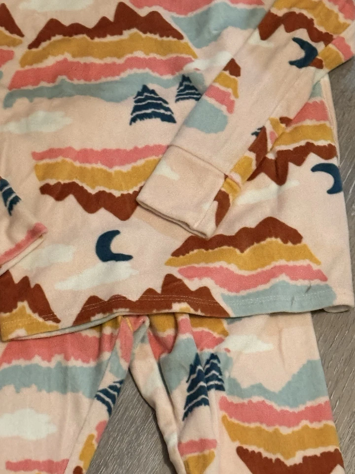 Cat & Jack Mountainscape Snug Fit 2pc Pajama Set -Light Pink Size 10 Girls PJs - Image 4 of 4