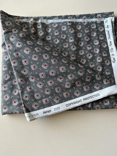 Red Is The New Neutral Faye Burgos Marcus Fabrics Design 2125 Grey 1 Yard Cut - Picture 2 of 2