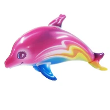 33" Inflatable Rainbow Dolphin Swim Pool Water Float Blow Up Toy Party Floatie