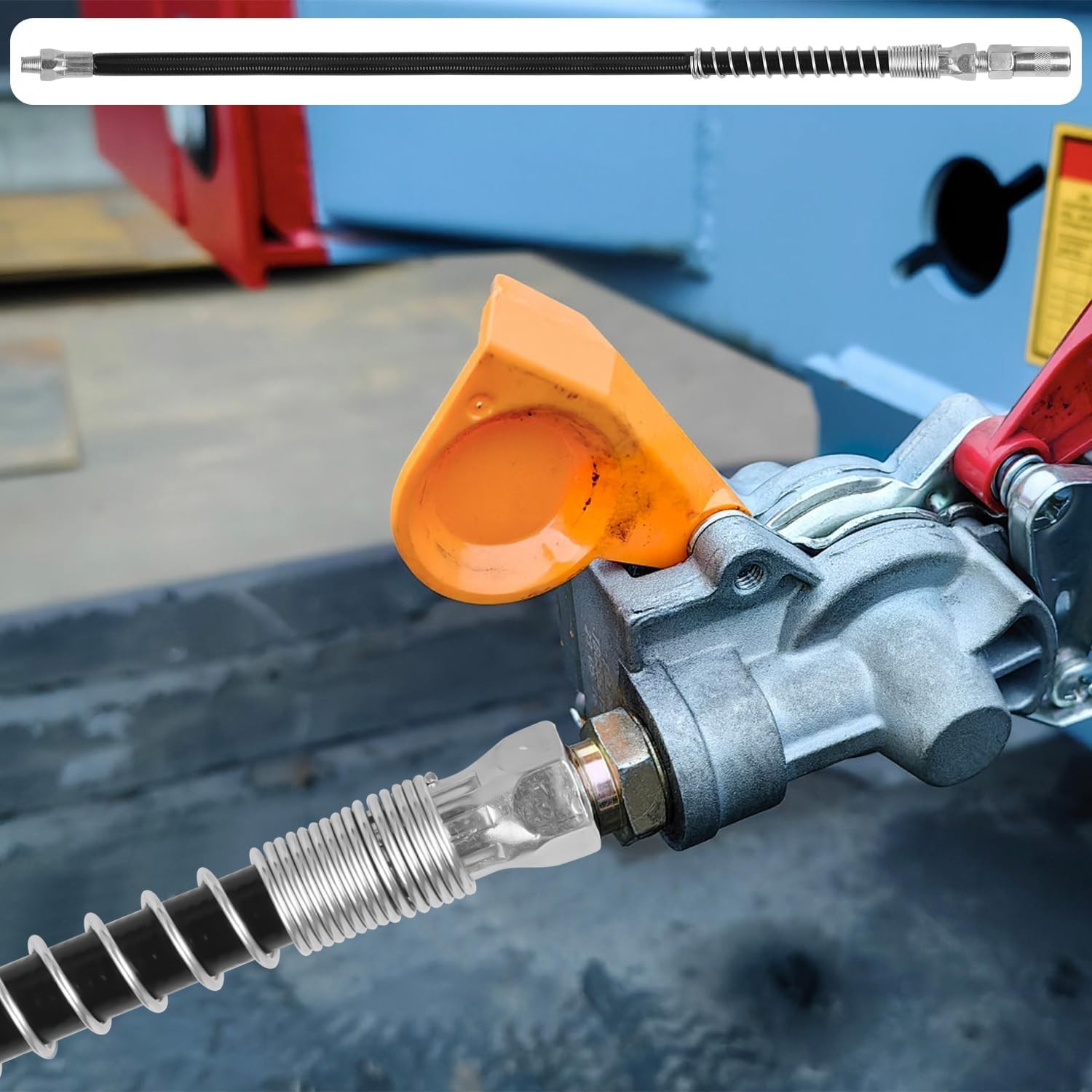 Grease Gun Accessory Kit, 18 Inch Spring Flex Hose with Coupler... 