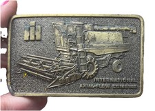 Vintage By International Harvester Axial Flow Combine Brass Belt Buckle