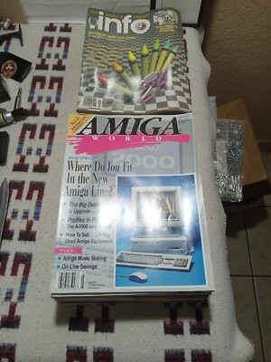 18 Amiga World Magazines 1991-93 & 14 .Info For Amiga Users 1990, 91 & 92