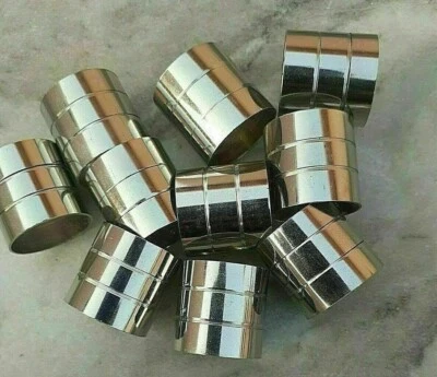 HANDMADE Lot of 10 PCs Vintage Brass Silver Plated Collars For Wooden cane Walking Stick